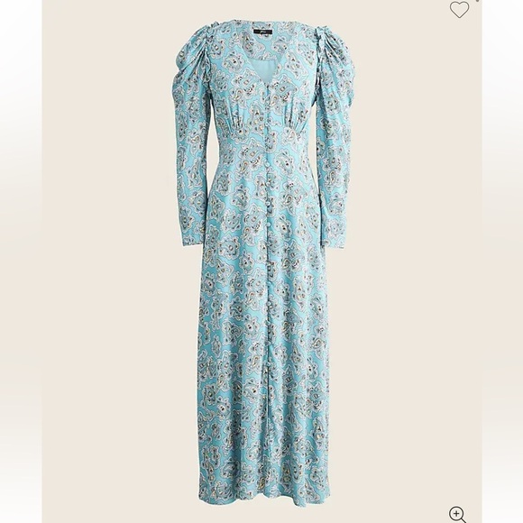J. Crew Dresses & Skirts - J.Crew Drapey Puff Sleeve Dress in Paisley Bunch 00 NWT